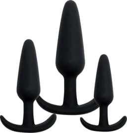 Banoch | Buttplug set siliconen beginner ergo - zwart - 3 delig — thumbnail 1