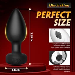 Oneay Vibrerende Anale Plug met Afstandsbediening – Prostaat Massager voor Mannen & Vrouwen – 10 Vibratiestanden – Draadloos Seksspeeltje – Kleine Buttplug voor Beginners – Stil & Waterbestendig – Zwart — thumbnail 5