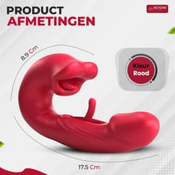 ME'ADAM - 3-in-1 Clitoris en G-Spot Vibrator - Rabbit Vibrator met Tongfunctie - Stil & Krachtig - Sex toys voor vrouwen - Vibrators voor vrouwen - Satisfyer — thumbnail 3