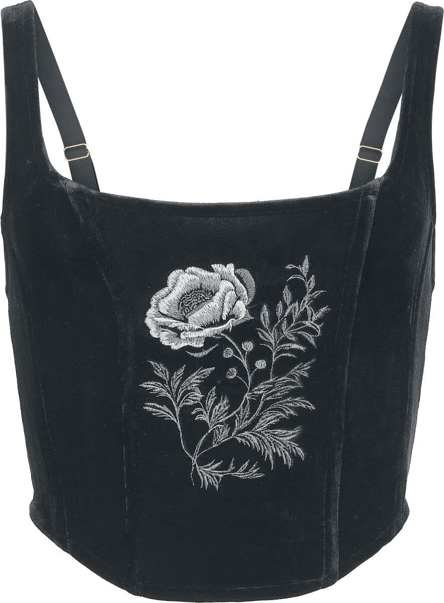 Killstar Nocturne Nights - Ravens Rose Corset Dames Korset - zwart - XS — afbeelding 1