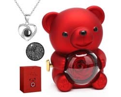 Rozenbeer Cadeau Set - Beer met Roos - Liefde Tonen - Eeuwig Mooie Rozen