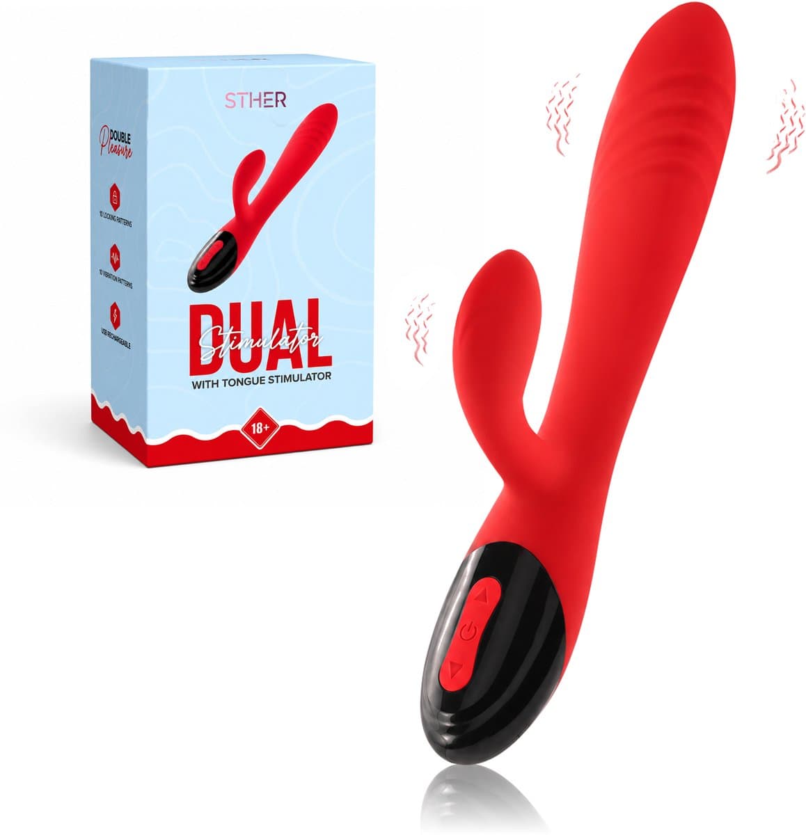 Sther G-Spot Vibrator – Tarzan Vibrators voor Vrouwen – Luxe Clitoris Stimulator – Sex Toys voor Vrouwen – 20.5 cm – Fluisterstil & Oplaadbaar – Paars — afbeelding 1
