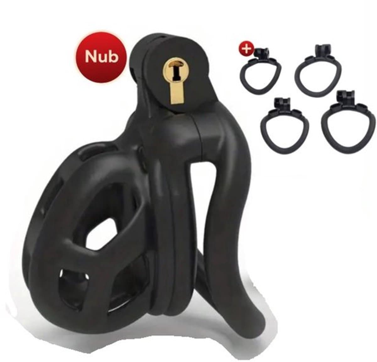 Peniskooi - kuisheids-apparaat - The Nub - sissy cage - zwart — afbeelding 1