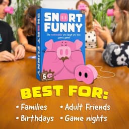 Partyspel Varkensneus - Lachen Spel Humor Spel - Feestjes Organiseren - Wie Lacht Verliest - 150 Takenkaarten - Roze — thumbnail 3