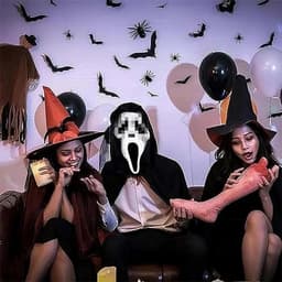 Horror Scream Mask voor Halloween, Ghostface Kostuum en Decoratie, Geschikt voor Kinderen en Volwassenen, Perfect voor Spookhuizen en Feestjes — thumbnail 3