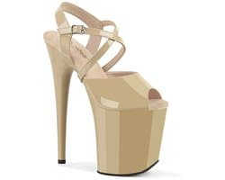 Pleaser - FLAMINGO824 Sandaal met enkelband, Paaldans schoenen - US 7 - 37 Shoes - Creme