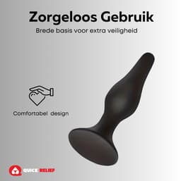 Quick Relief Silicon Plugs™ - Buttplugs - Fluweelzachte Siliconen Set van 4 Buttplugs - Anale Plug - Sex Toys - Buttplug - Mannen & Vrouwen - Siliconen - Zwart — thumbnail 3