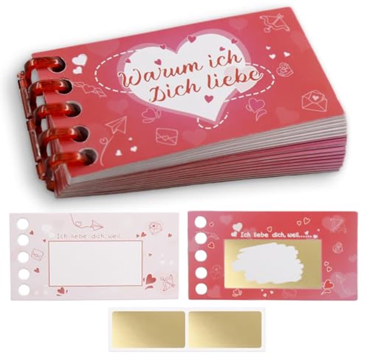 Advent Kalender Kaarten - Liefdeskaarten Set - Liefde Tonen - 24 Zelf Invulbare - 25 Delig - Roze — afbeelding 1