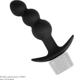 Rimba Electro Play - E-Stim Geribbelde Buttplug - Bi-Polair - Zwart — thumbnail 3