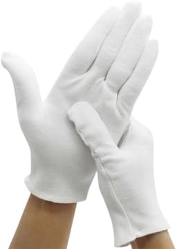 Witte Katoenen Handschoen Wit L - Handschoen L Wit – Munt Handschoen - Gezondheidszorg - Ziekenhuis - Beauty Center – Kapper - Jewelry - eczeem - allergie - juweliers – Handschoenen 100% Katoen maat L - 24 Stuks/12 Paar — thumbnail 5