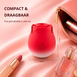 SF Toys Roos Vibrator Rood – Clitoris Stimulator – 10 Zuigstanden – Beschikbaar in 6 kleuren – Stil <50dB – Waterdicht – Magnetisch Oplaadbaar – Nieuwste generatie — thumbnail 8