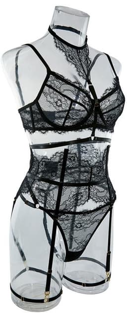 Sexy Lingerieset – Eternal Seduction – Erotisch & Verleidelijk – Luxe Kant – Jarretel Set – Sensuele Kanten Lingerie – Verstelbare Bandjes – Vrouwelijk – Lingerie Erotisch – Lingerie Sexy setje – Maat S, M, L en XL — thumbnail 16