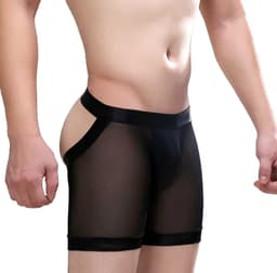 Transparante Mesh Heren Boxershort - Open Billen - Lingerie - Ondergoed — thumbnail 3