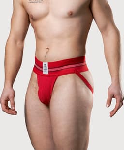 MM Sports The Original No. 10 Swimmer/Jogger Jockstrap 3 inch Red - MAAT S - Heren Ondergoed - Jockstrap voor Man - Mannen Jock — thumbnail 3