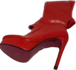 SHANGURETTI- EROTIC LAARS-RED-LEDERLOOK-HAK10CM-40 — thumbnail 2