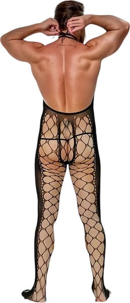 LekkerStout Heren Bodysuit - Open Kruis - Zwart - Sexy Herenlingerie | M-XL | ( LS202 ) — thumbnail 3