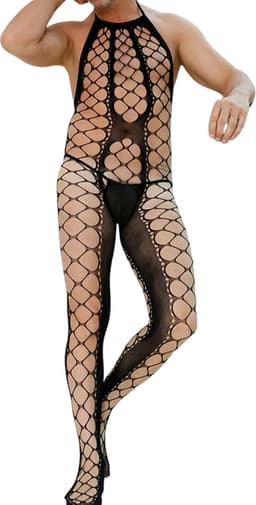 LekkerStout Heren Bodysuit - Open Kruis - Zwart - Sexy Herenlingerie | M-XL | ( LS202 ) — thumbnail 2