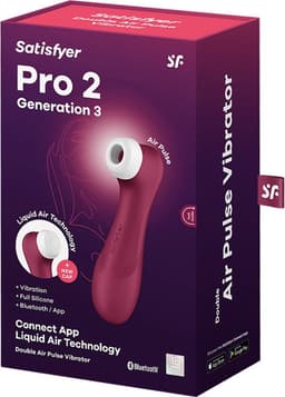 Satisfyer, vibrator, drukgolfvibrator, 'Pro 2 Generation 3 Connect App', 16,5 cm, Liquid Air-technologie, incl. extra opzetstuk, 2 apart regelbare motoren, app-gestuurd — thumbnail 6