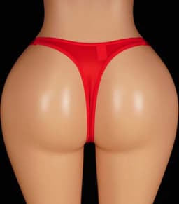 Heren string Red Love - Nylon - Clipjes sluiting - Gouden accenten - Mannen slip - Rood — thumbnail 3