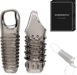 DOWO® - Penis Sleeve- Cockring - Seksspeeltje voor Koppels - Met Opening Voor de Balzak - Met Structuur - 2 Stuks — thumbnail 1