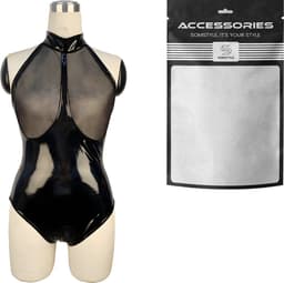 Somstyle Lingerie Body - Maat S - Latex Look Boydsuit - Met Rits voor Open kruis - Zwart — thumbnail 6