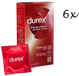 Durex Condooms – Thin Feel Ultra (Extra Dun) - 60 Stuks (6 x 10st) – Discreet en Stevig Verpakt — thumbnail 1