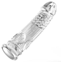 Doorzichtige Penis Sleeve - Ribbels - Transparant - Condoom - Dikkere Penis — thumbnail 1