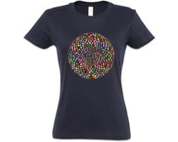 Dames T-Shirt Psychedelische Disco Lichten Print | Hoogwaardig Katoen