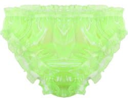 Transparante Heren Slips Kanten Bikinislipjes met Ruches