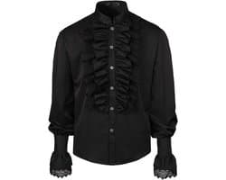Heren Shirt - Renaissance Blouse - Theatrale Kleding - Ruches en Kant - Raadpleeg Maattabel