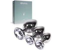 Metalen Buttplugs voor mannen en vrouwen - Erotiek & Seksspeeltjes - Buttplug Set 3-Delig - Anale speeltjes & Butt Plug - Wit