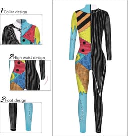 Dames Skelet Jumpsuit voor Halloween en Carnaval - Spooky Cosplay Bodysuit — thumbnail 2