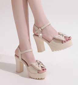 Sandalen met Plateau - Hoge Hakken - Feestelijke Gelegenheden - Verstelbare Enkelband - 10cm Hak 3cm Plateau — thumbnail 3