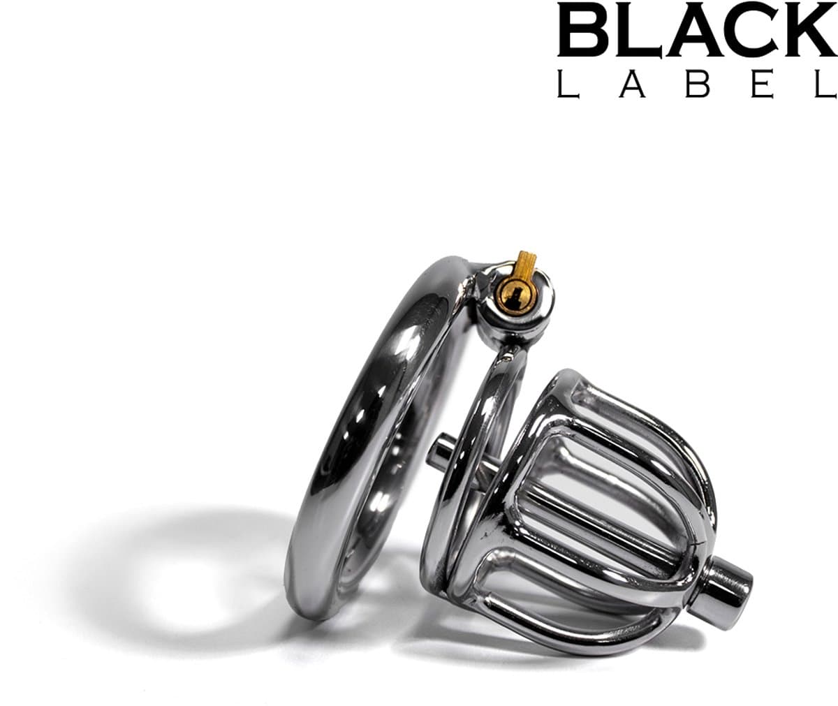 Black Label - The Knob Maker Chastity Cage - RVS Verwisselbare ringen — afbeelding 1