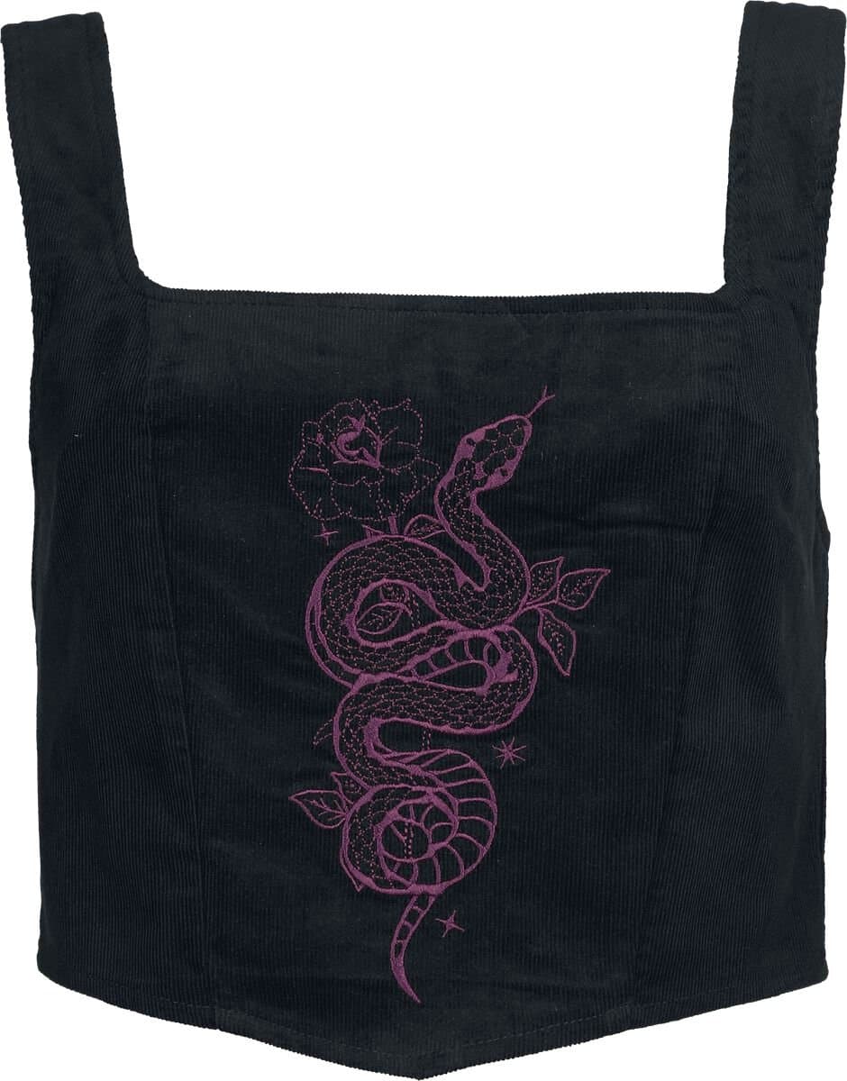 Killstar Withered Garden - Snakeheart Corset Dames Korset - zwart/paars - XXL — afbeelding 1