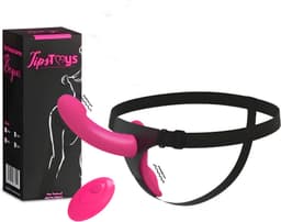 TipsToys® 2-in 1 Vibrerende Strapon - Dildo met Afstandsbediening, Verstelbaar Voorbind Harnas en Schelp - Stimulator Prostaat, Clitoris en G spot - Pegging Vibrator Anaal - Seksspeeltjes voor Koppels,- Vrouwen en Mannen - Beginner Sex Toys - Remote — thumbnail 1