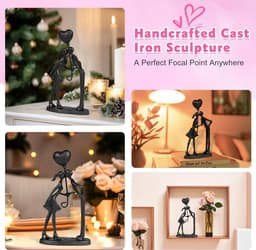 Gietijzeren Standbeeld Kussend Paar voor Romantische Cadeaus en Jubilea — thumbnail 7