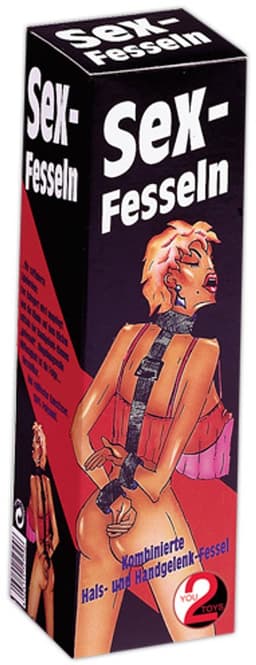 You2Toys – Bondage Rug Harnas met Hand Boeien en Aaneengesloten Hals Band voor Onderdaan – Zwart — thumbnail 2