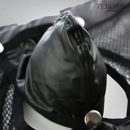 Zeloria Heren Boxer Open Design – Netstof & Wetlook – Verleidelijke Heren Lingerie – Zwart – L — thumbnail 2