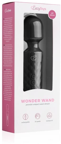 EasyToys - Mini Wand Vibrator - Wandvibrator - Ook voor Massages - Oplaadbaar - Waterproof - Wand Vibrator - Vibrator - Vibrators voor Vrouwen - Sex Toys voor Vrouwen - Vibrators - Zwart — thumbnail 9