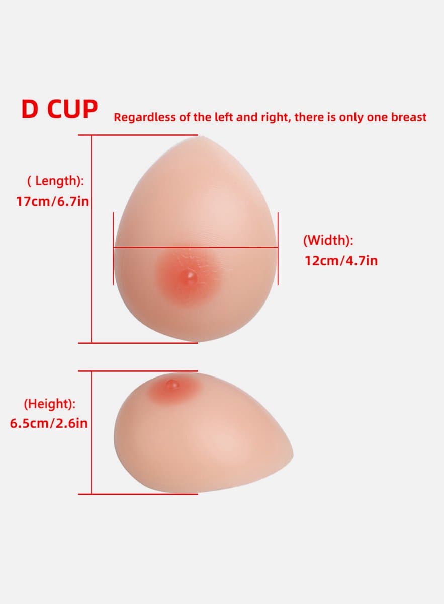 Zelfklevende Siliconen Borsten – Cup D – 1000 gram- Borstprothese – Travestie, Crossdress & Cosplay –Nep Tieten-Nep Borsten- — afbeelding 1