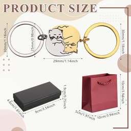 Keychain Set voor Stellen - Stijlvolle Cadeauset met Roze Cadeauzak - Perfecte Romantische Cadeaus voor Hem en Haar - Uniek en Betekenisvol — thumbnail 7