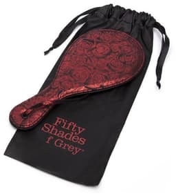 Fifty Shades of Grey Sweet Anticipation - Paddle met rozenpatroon - Polyester - Rood/zwart - 42.5cm — thumbnail 3
