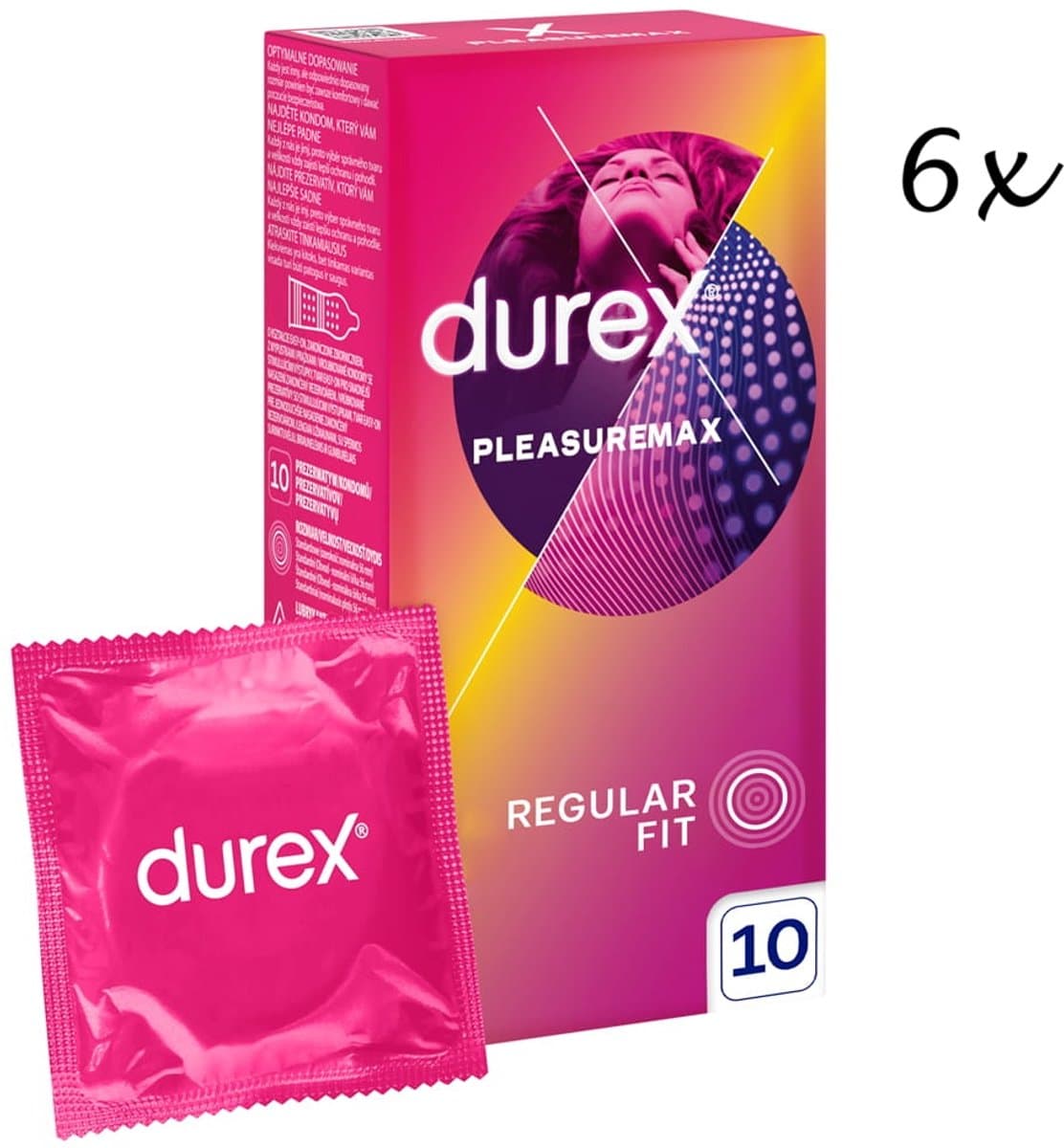 Durex Condooms - Pleasure max (=Pleasure Me) - 60 Stuks (6x10st) - Met Ribbels en Nopjes - Discreet Verpakt — afbeelding 1