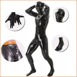 latex look - heren bodysuit - volledig pak - mannen latex look pak - maat M - medium — thumbnail 3