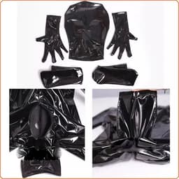 latex look - heren bodysuit - volledig pak - mannen latex look pak - maat M - medium — thumbnail 2