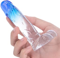 Deep Desire - Kleine Dildo - Kunstrubber - 11,5 cm - Transparant/Blauw — thumbnail 1