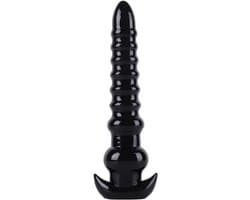 Lusty Anale Zwarte Geribbelde Dildo - Extreme Anale Trainer