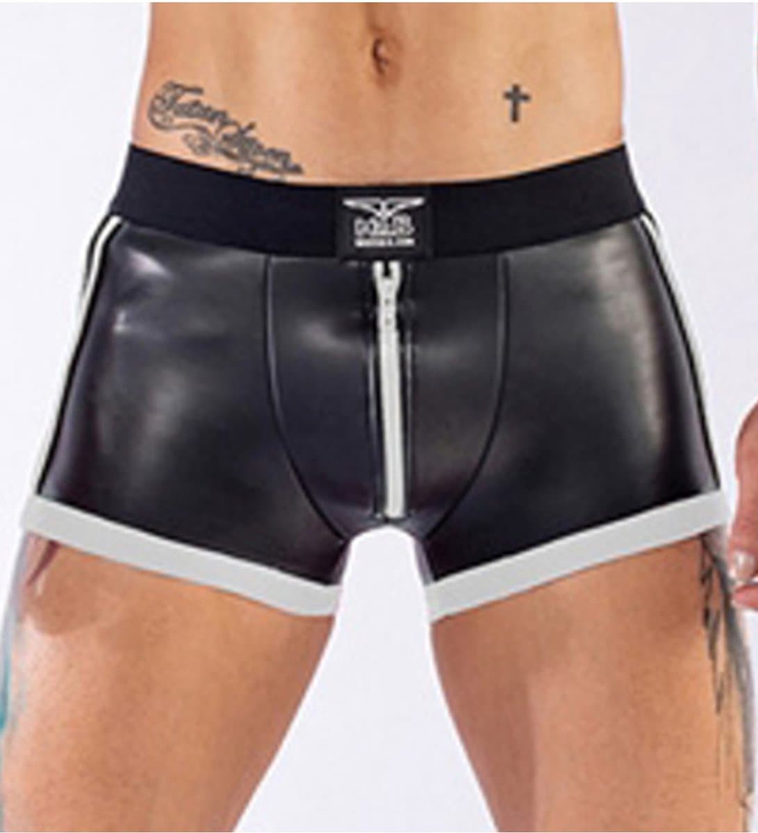 Mister B Neoprene Pouch Shorts Black White - XS — afbeelding 1
