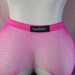 BamBella ® - Panty -Onesize - open kruis hoge kousen broek Dames - Onesize - sexy Erotische lingerie van kant roze — thumbnail 3